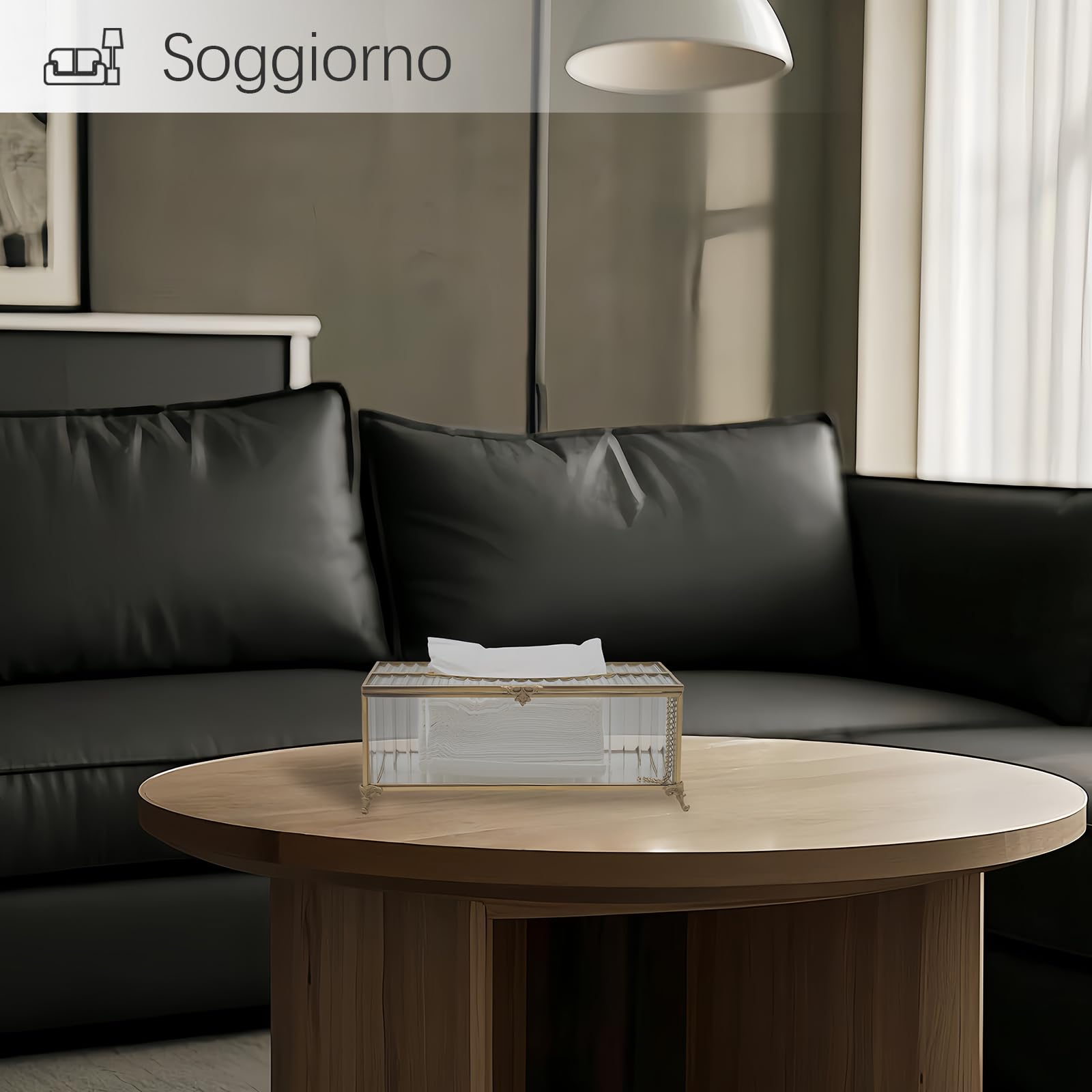 Fazzoletti di Carta Box, SLHEQING Porta Fazzoletti Rettangolare, Scatola Fazzoletti in Vetro, Portafazzoletti da Tavolo per Comò, Bagno, Hotel, Restaurant, Büro