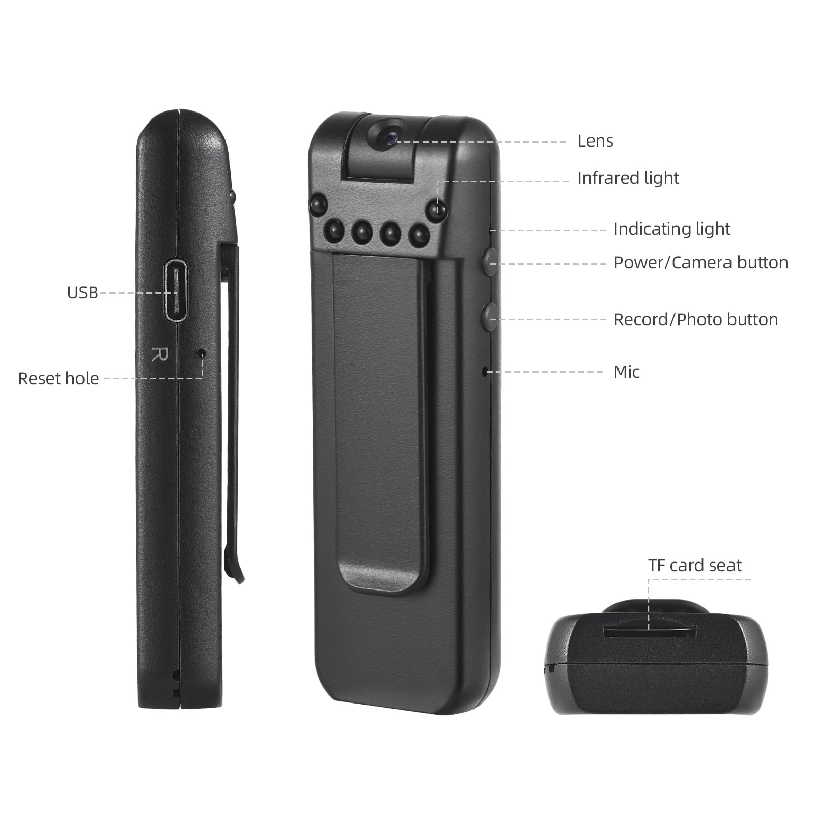 Andoer 4K UHD Ini Body Caera With Audio And Video Recording 180°Lens - View #4