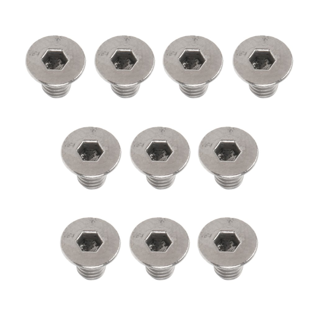 Easnea Silver M3 Polished Titanium Hex Allen Socket Button Head Screws (Pack Of 10 Pieces) - M3 X 6Mm