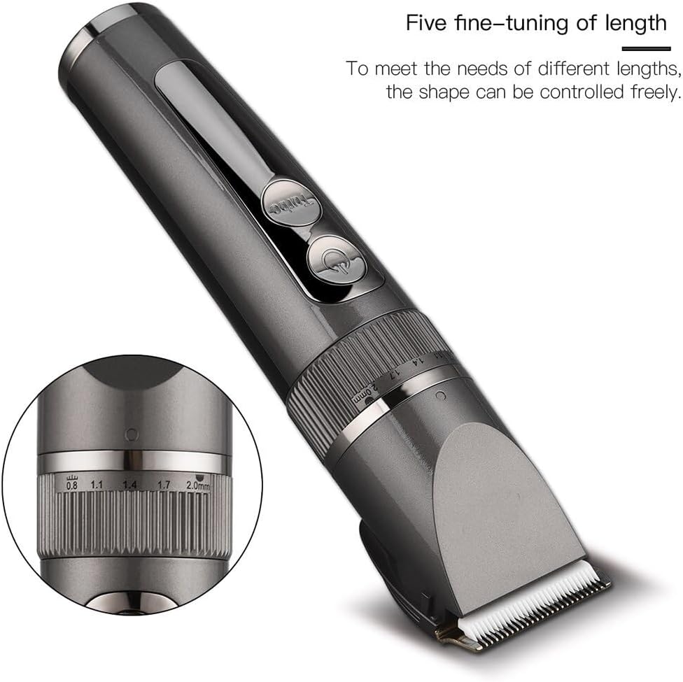 Men's Hair Clipper Rechargeable Hair Clipper Set with Length Adjustment LED Display