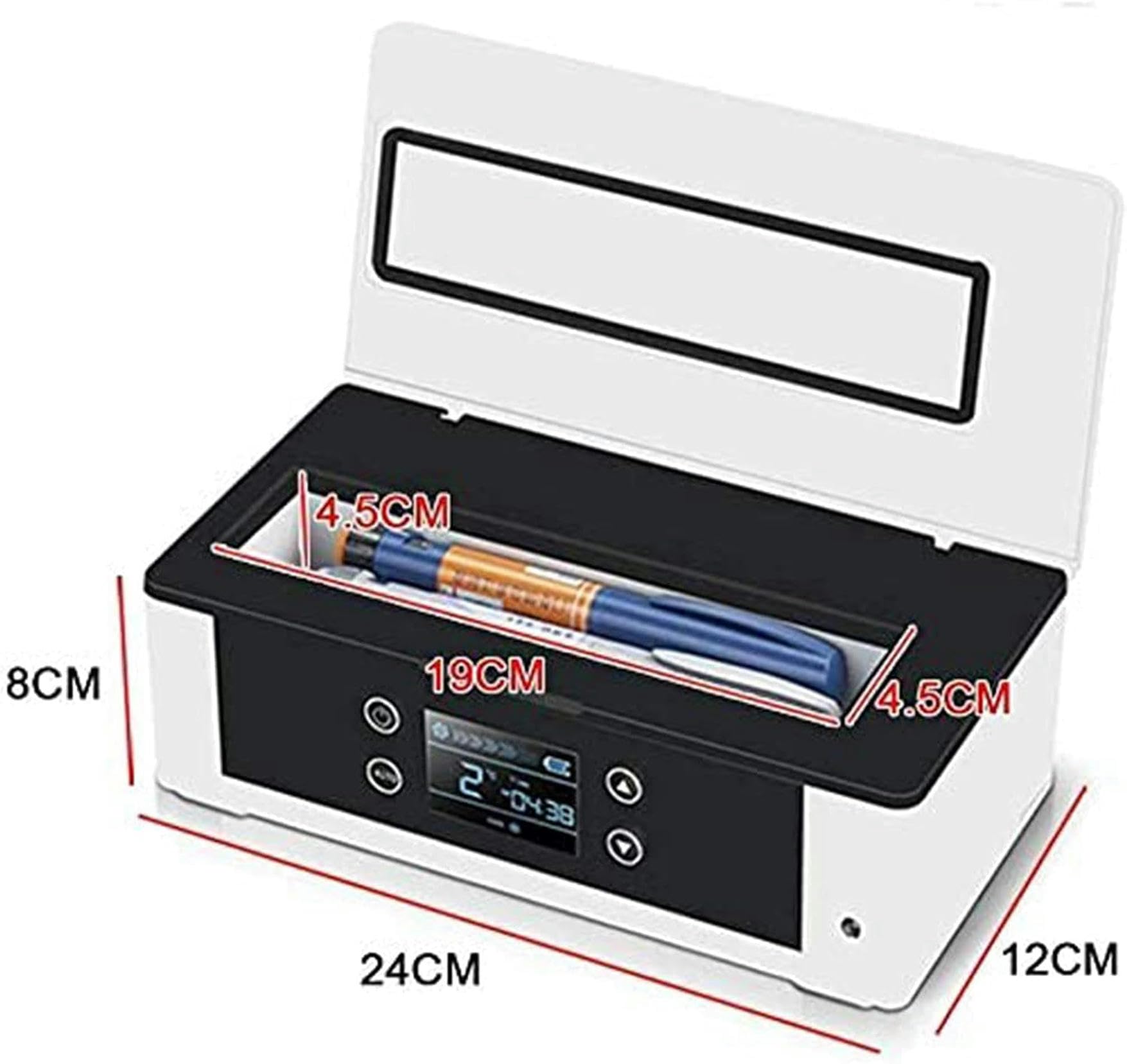 Estuche enfriador de insulina con USB, mini refrigerador de temperatura constante para medicamentos, refrigerador pequeño para automóvil, batería de 10200 mAh y bolsa de almacenamiento, pantalla LED