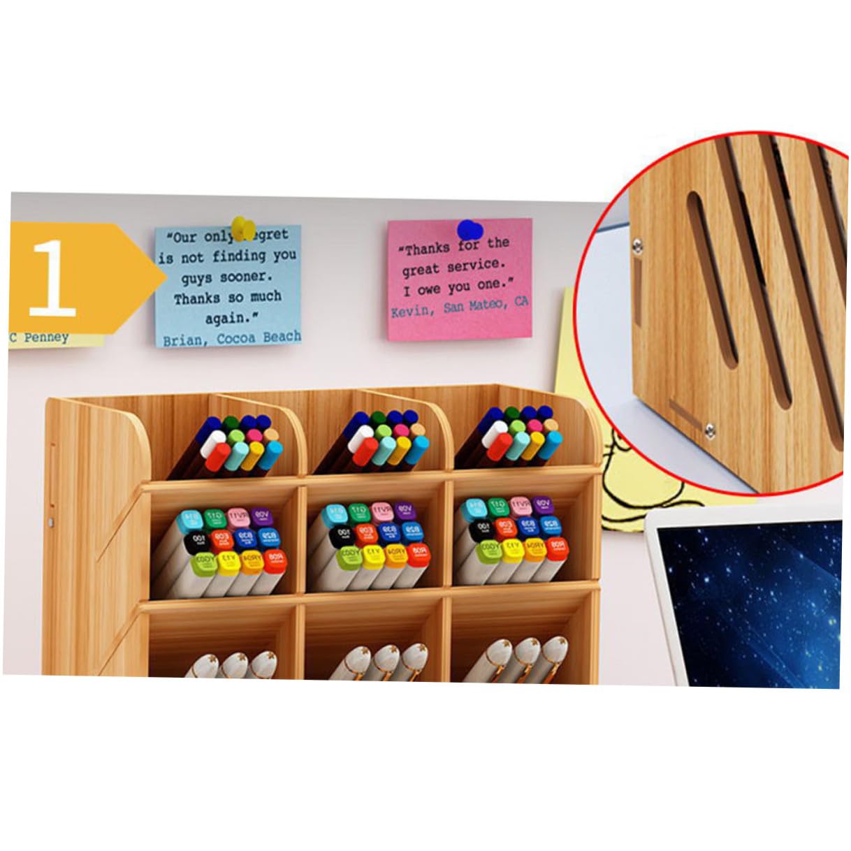 Bois Porte-stylo Grand à Plusieurs Compartiments, pour Bureau