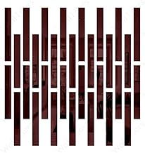 Wall1ders 30 Strip Designed Brown Mirror Stickers for Wall, Acrylic Stickers, Wall Stickers for Hall Room, Bed Room, Kitchen