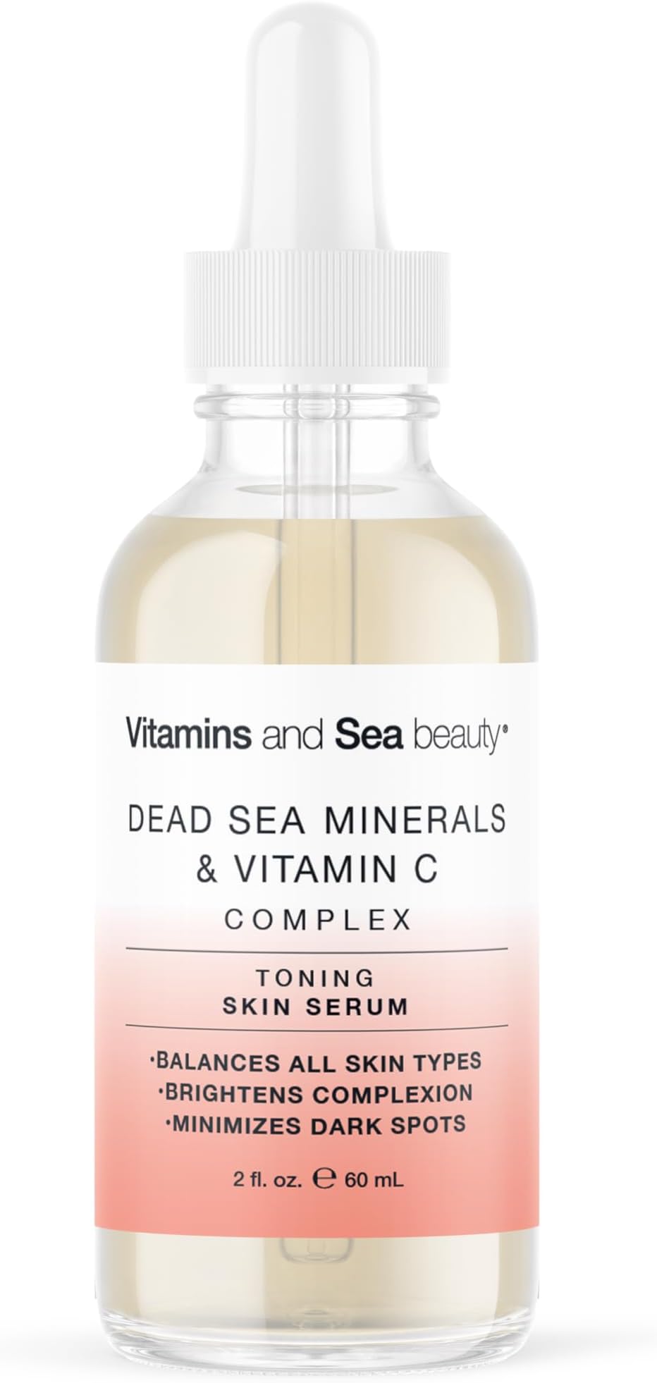 VITAMINS AND SEA BEAUTY Anti-Aging Toning Skin Serum for All Skin Types | Contains Dead Sea Minerals & Vitamin C for a Youthful Glow| 60 ML