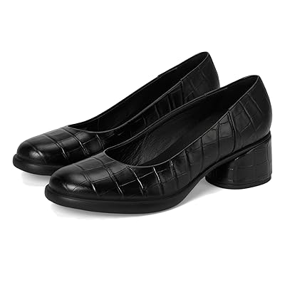 ECCO Sculpted Luxury 35MM Modern Pump High Heels Black Reptile Print
