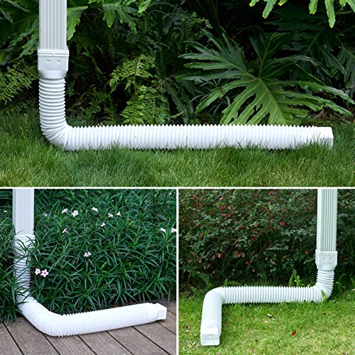 Gutter Downspout Extensions, 2 Pack Flexible Rain Gutter Downspout