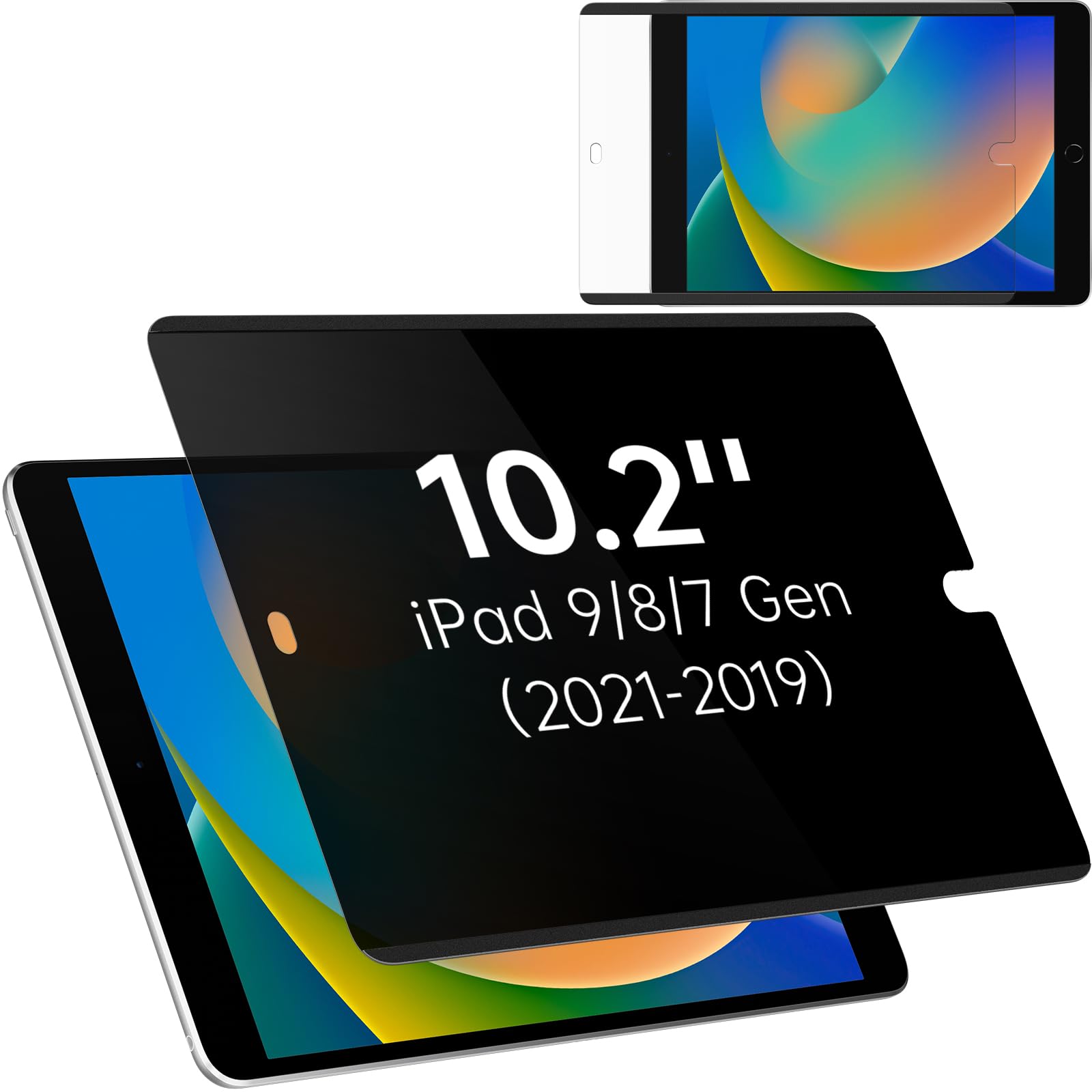 FiiMoo Privacy Schutzfolie Für IPad 10,2 2020/2019 - 360° Sichtschutz Mit 9H Härte