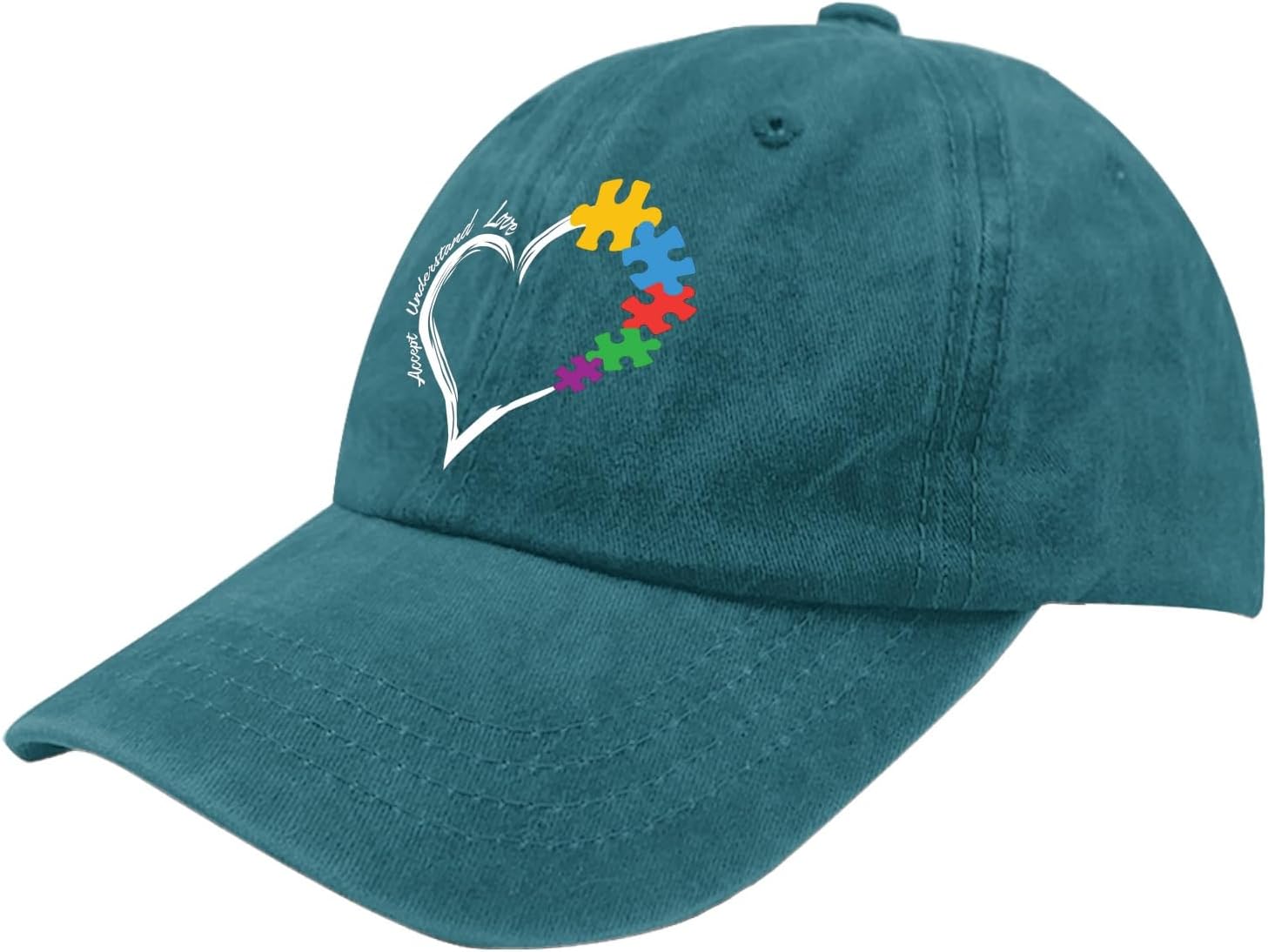 Cap Accept Understand Love Autism Awareness Dad Hats, Vintage Baseball Caps for Women - Image 2