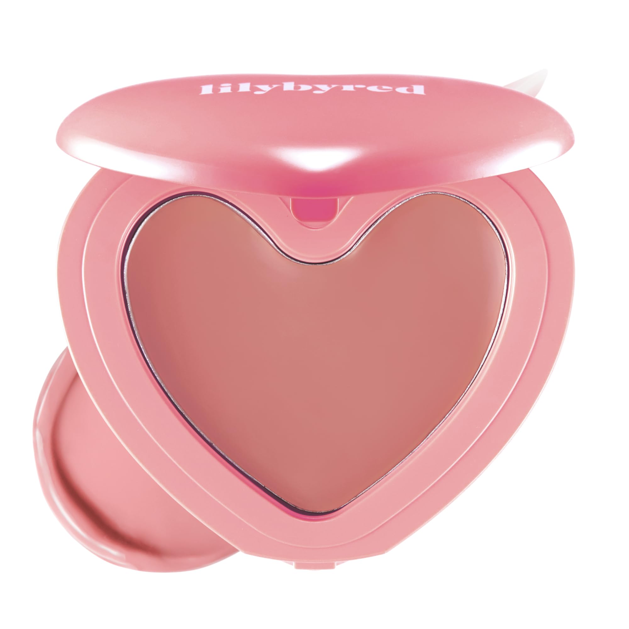 lilybyred Luv Beam Cheek Balm | Heart-Shaped Korean Cream Blush, Semi-Matte, Healthy Glow, Long-Lasting, Blendable & Buildable, Lightweight, Natural-Looking Color, 0.12 oz (13 Shy Pink)