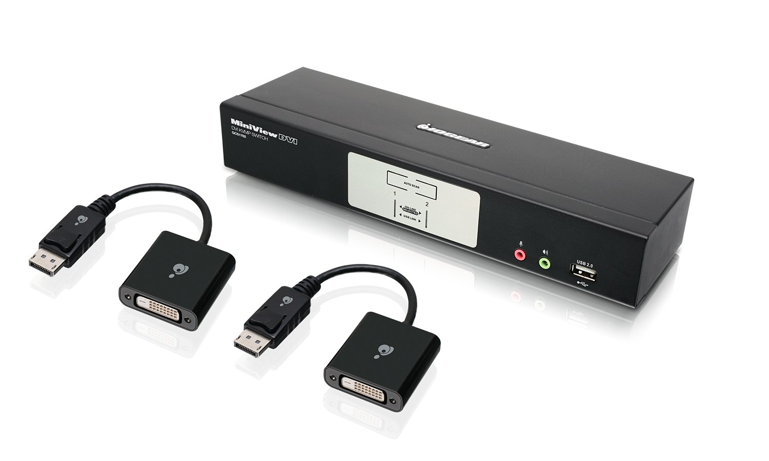 IOGEAR 2-Port Dual-Link DVI and DisplayPort KVMP Kit with 7.1 Audio, TAA Compliant, GCS1782DPKIT