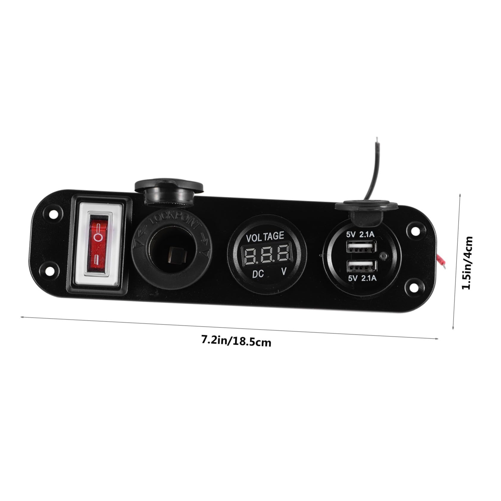 Presa Accendisigari Auto Doppia Porta USB e Voltmetro Digitale, Pannello Rimovibile in Pp Blu Ingresso 12-30v e Uscita 5v, per Ricarica Smartphone in Auto