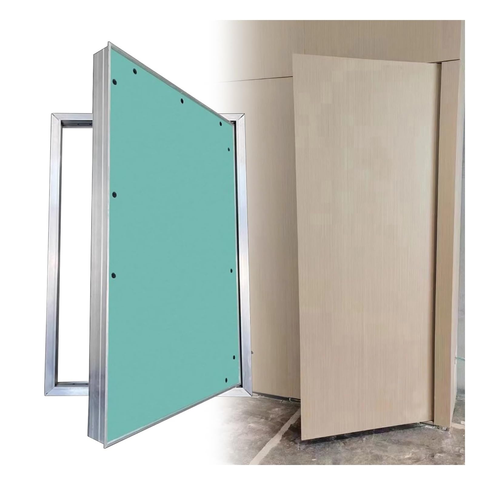 HOFUNTRE Access Panel for Drywall, Aluminum Frame, Magnetic Push Open Design, Wide Angle Access Door for Wall, Ceiling, Utility Room(600x600mm/24x24in)