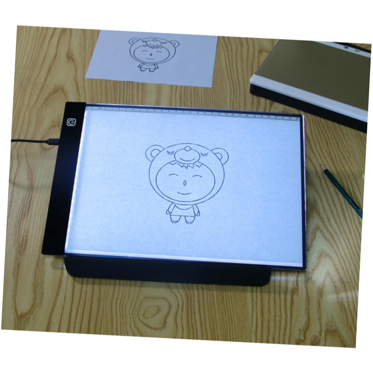 VILLFUL A4 Copy Board A4 Drawing Tablet Drawing Lightbox Calligraphy Drawing Board Glow Board LED Writing Desk Illuminating Board Black