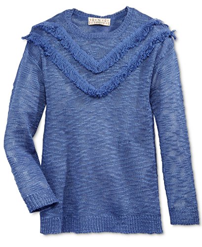 Pink Rose Fringe-Trim Sweater, Big Girls Size L $40.00