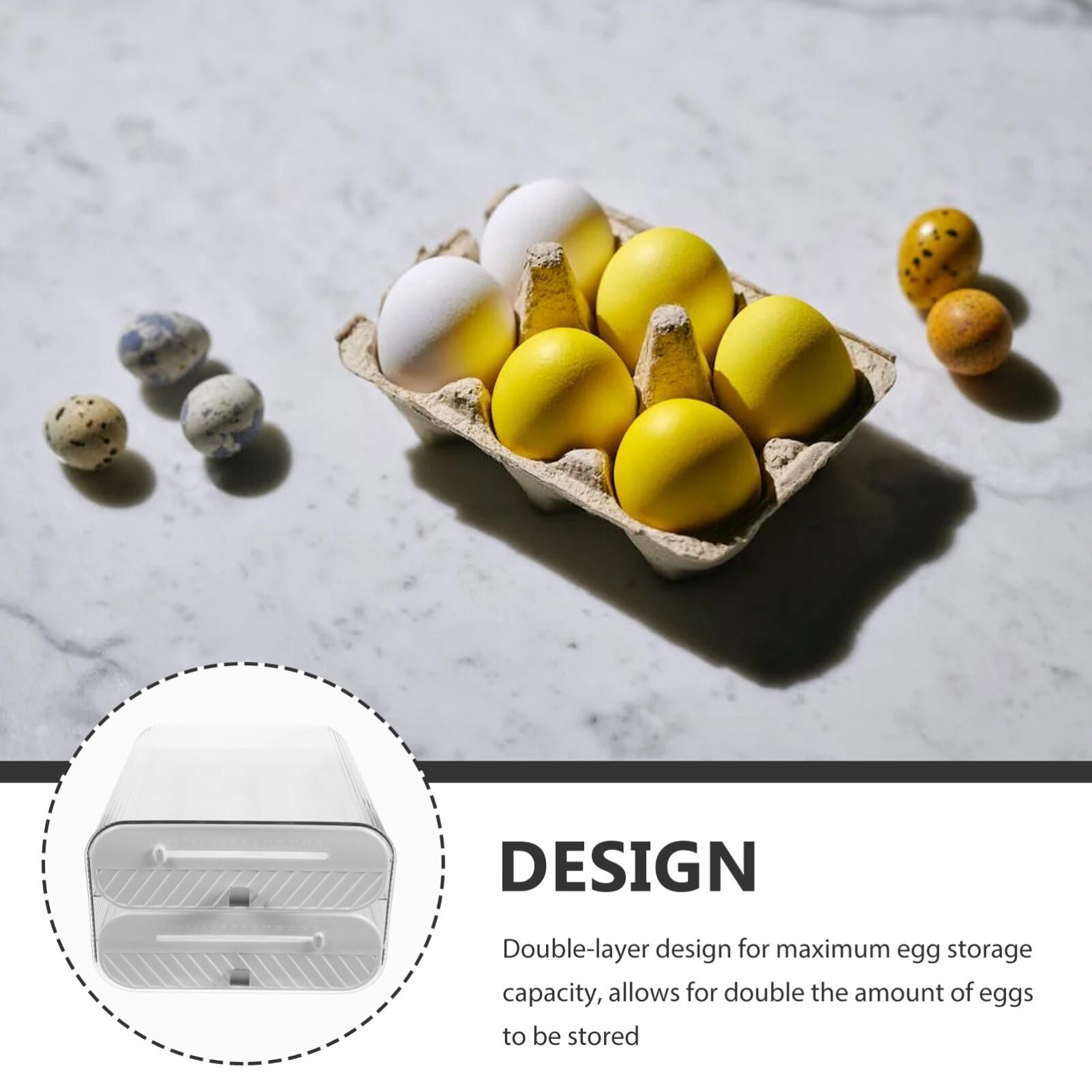 SOLUSTRE Soporte De Huevos De Refrigerador Doble Contenedor De Huevos Reutilizable Para Frigorífico Organizador Práctico Diseño Accesible