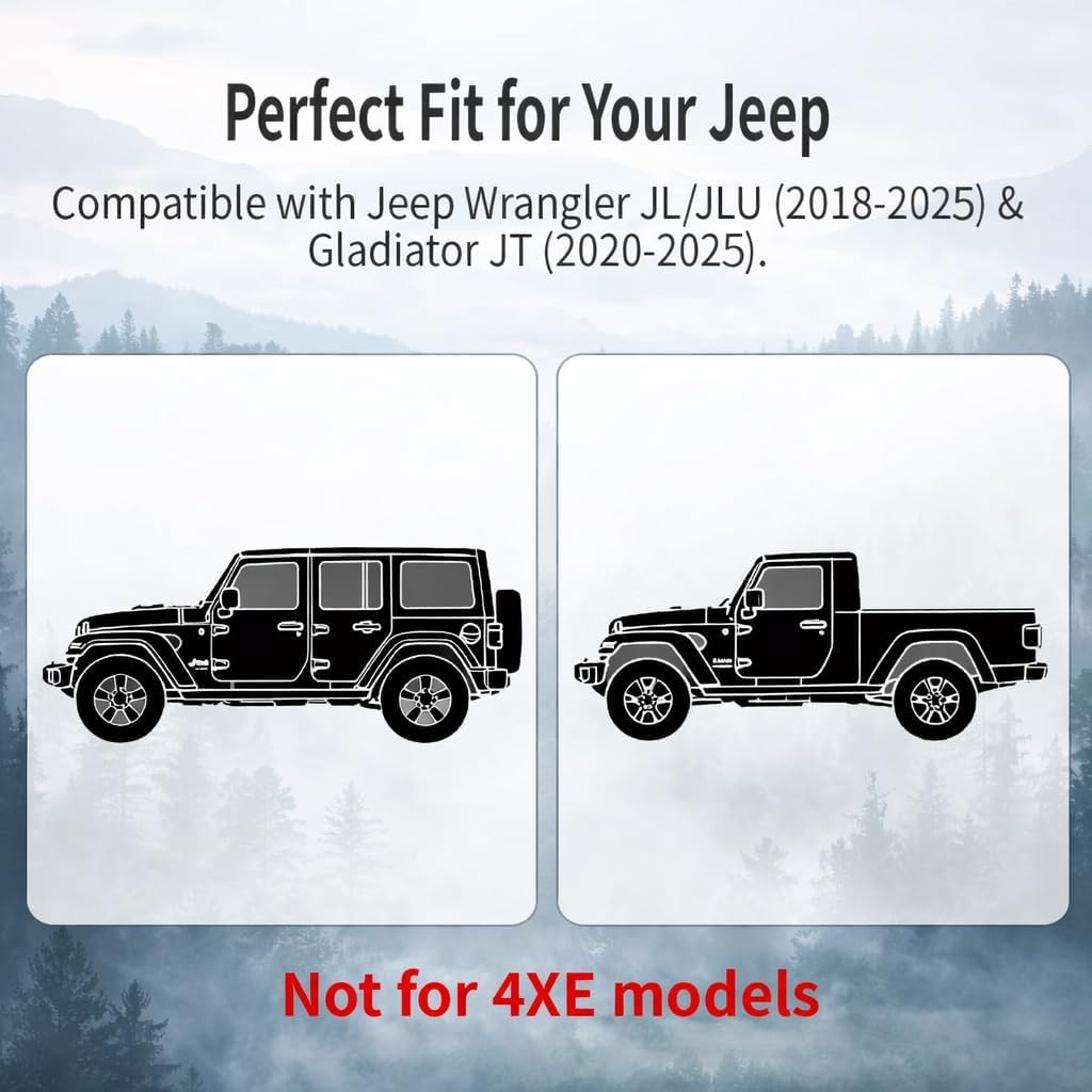 Auto Start Stop Eliminator for 2018-2025 Jeep Wrangler JL JLU & 2020-2025 Jeep Gladiator JT Plug Play Engine System Cable (Not fit 4XE) Automatic Stop-Start Canceller Easy Installation, Black