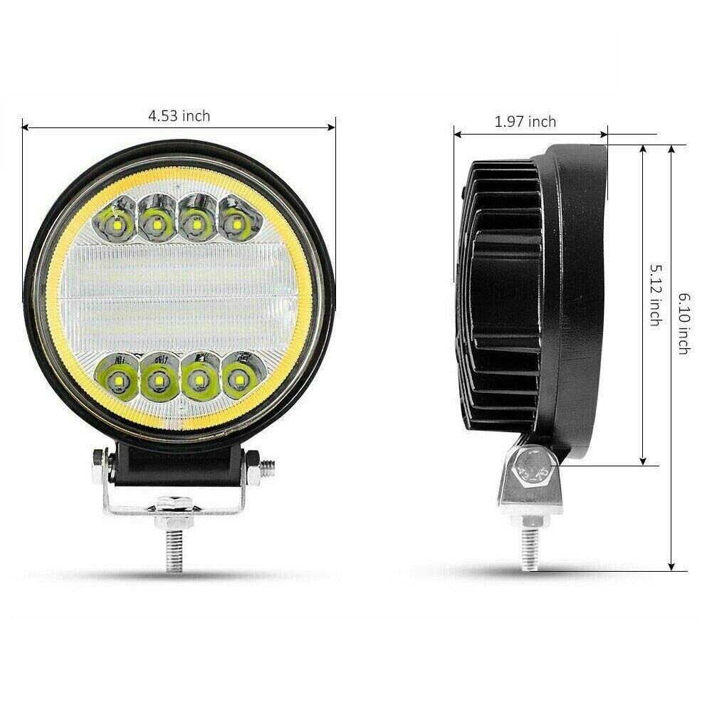 flexzon 4,5 cala 24 LED 72 W okrągłe robocze światła przeciwmgielne 6 x uniwersalne dopasowanie 12 V 24 V 6500 K 3000 lm