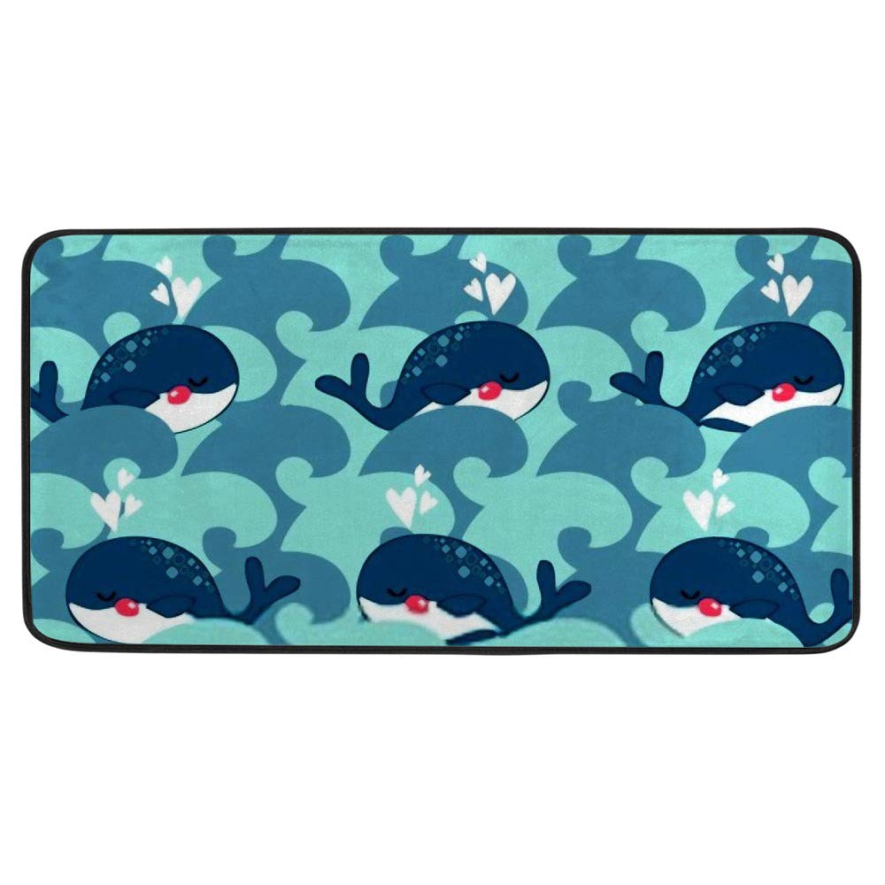 Tapis de cuisine antidérapant oiseaux vert 99x51 cm | Confort sous les pieds