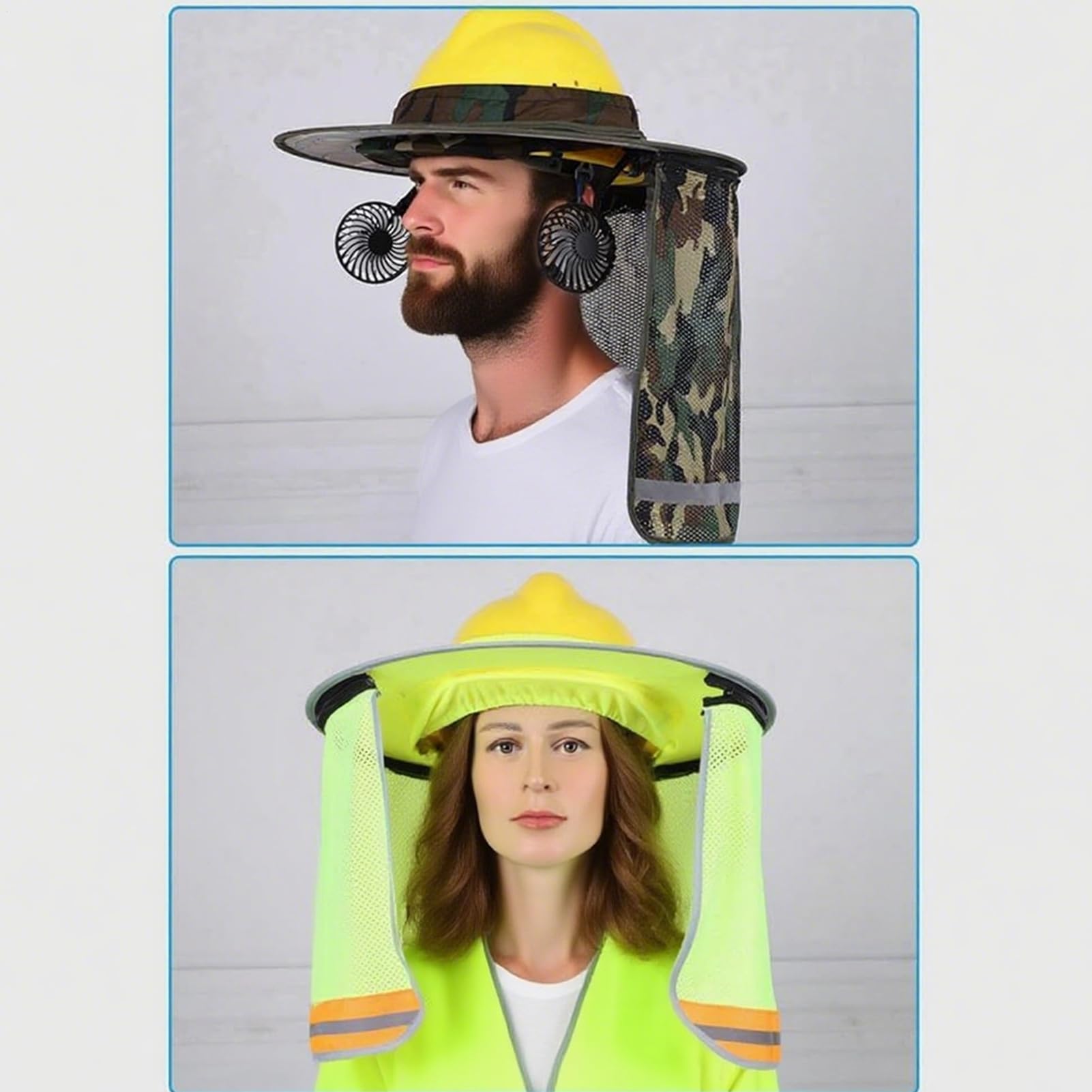 Ventilador De Casco De Seguridad: Equipo De Refrigeración ABS, Dispositivo De Casco De Seguridad Ajustable De 3 Velocidades, Accesorio De Luz LED | Ventiladores Portátiles De Construcción Para El