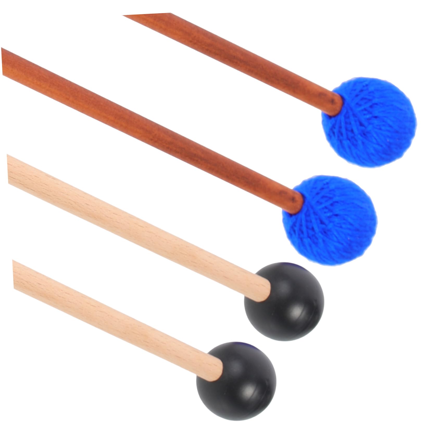 BESPORTBLE 2 Pairs Marimba Mallets with Handles of Comfortable Rubber and Yarn Head Percussion Sticks for Xylophone and Glockenspiel present for Music Lovers and Beginners