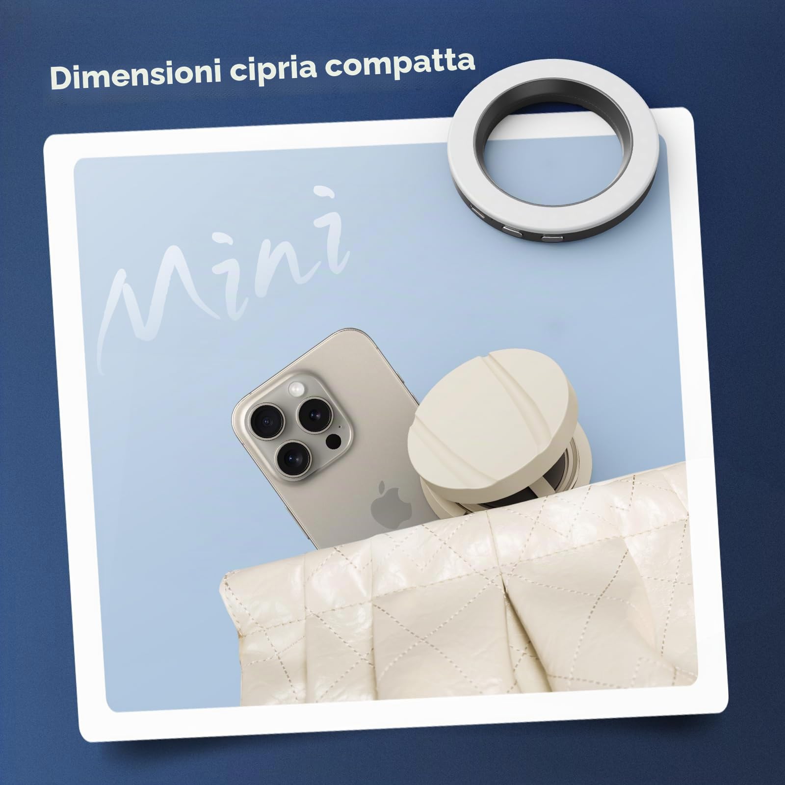 SMALLRIG Vibe P30 67mm Ring LED Video Light, Luce Bicolore Compatta in Polvere con CRI Elevato ≥90, Compatibile con Supporti/Custodie/Obiettivi per Telefono da 67mm, per Creazione di Contenuti - 4873