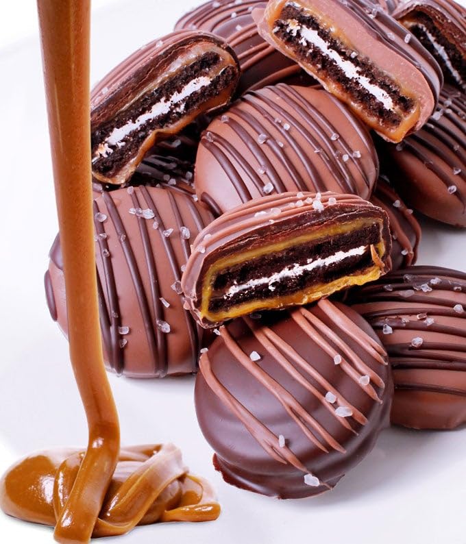 From You Flowers - Sea Salt and Caramel Chocolate Covered Cookies - 12 Pieces