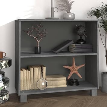 Solid Pine Wood Sideboard with 2 Shelves, Rustic Storage Cabinet for Living Room, Sturdy Furniture with Wall Attachment Device for Home Organization
