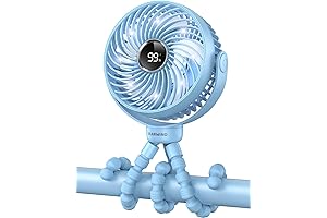 Portable Clip-On Stroller Fan with Adjustable Light for Car Seat or Baby Pram