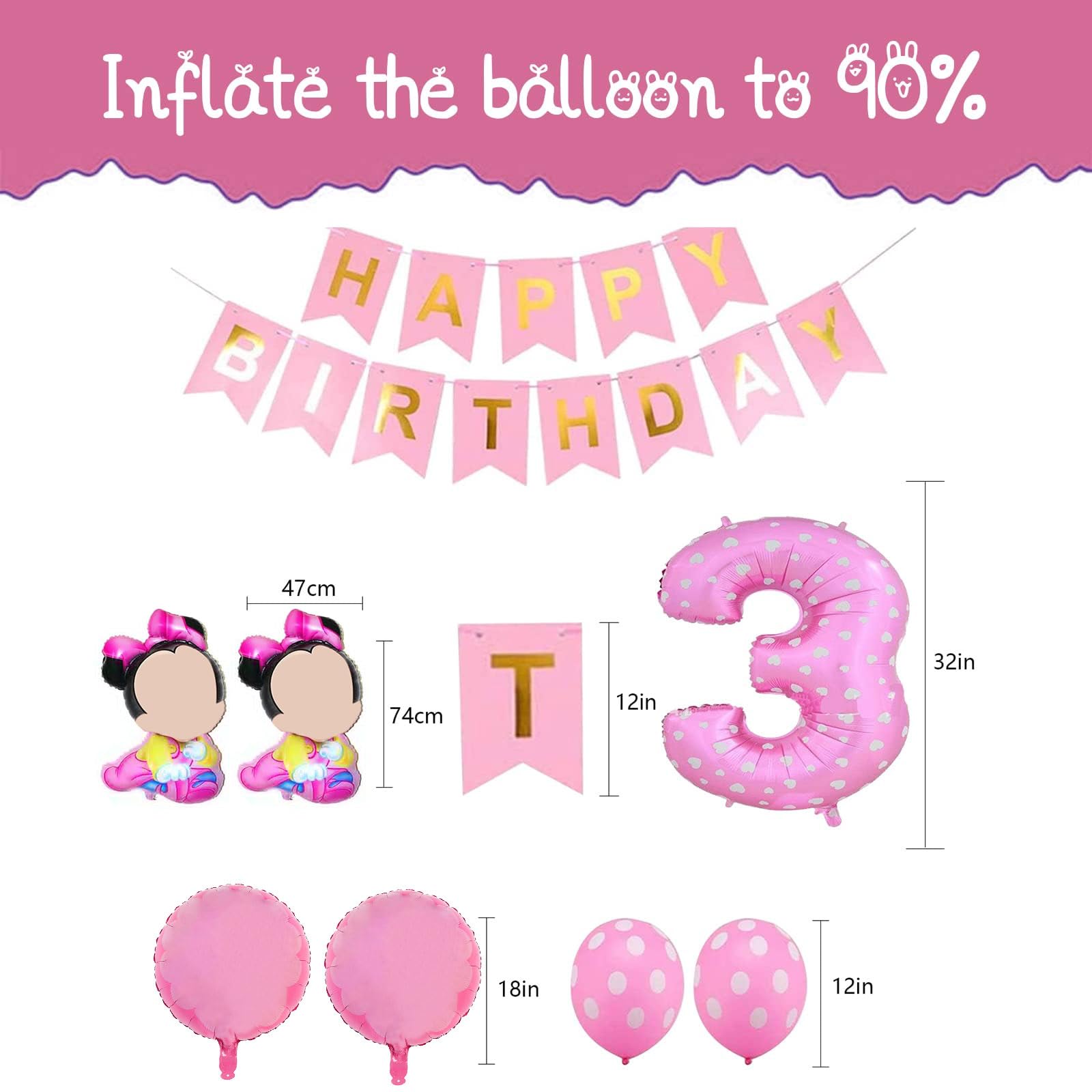 Minnie Maus Geburtstagsballons-Set – 10-teilige Deko Mit Folienballons, Luftballons & Banner Für Kindergeburtstag
