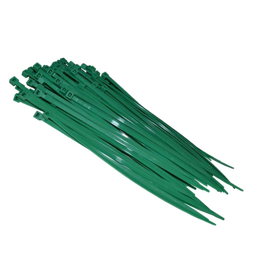 Wurko Pack of 100 Cable Ties, Green, 982537