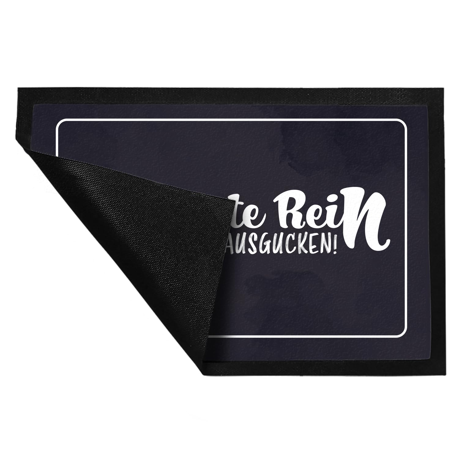 speecheese Fußmatte XXL in 50x75 cm mit lustigem Spruch - Kommste rein Kannste rausgucken als lustiges Geschenk für Freunde und Familie freche Begrüßung vor der Haustüre in schlichtem Design