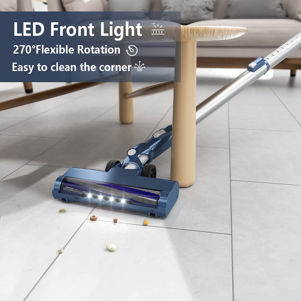 PRETTYCARE Cordless Vacuum Cleaner 20KPa, LED Power Display Cordless