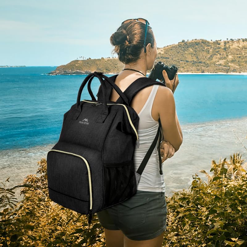 MATEIN Lunch Backpack for Women, Insulated Cooler Backpack Lunch Bag with USB Charging Port for Men, 15.6 Inch Leakproof Laptop College Tote Work Bag Teacher Nurse Picnic Office Commuter Travel, Black - Image 8