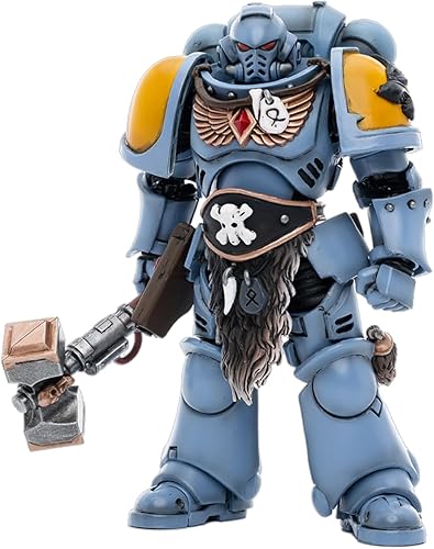 Miniatura 5 de JoyToy 118 Warhammer 40,000 Figura de acción pre-pedido Space Wolves Arjac Rockfist Feirros Collection Model (4.2 pulgadas)