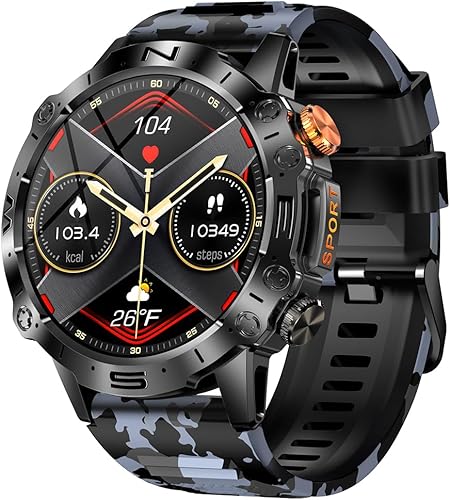 Smart Watch for Men Women, 1.43" AMOLED HD-Display (AnswerMake Call)Fitness Tracker with Heart Rate Blood Oxygen Monitor, 40Days Long Battery for