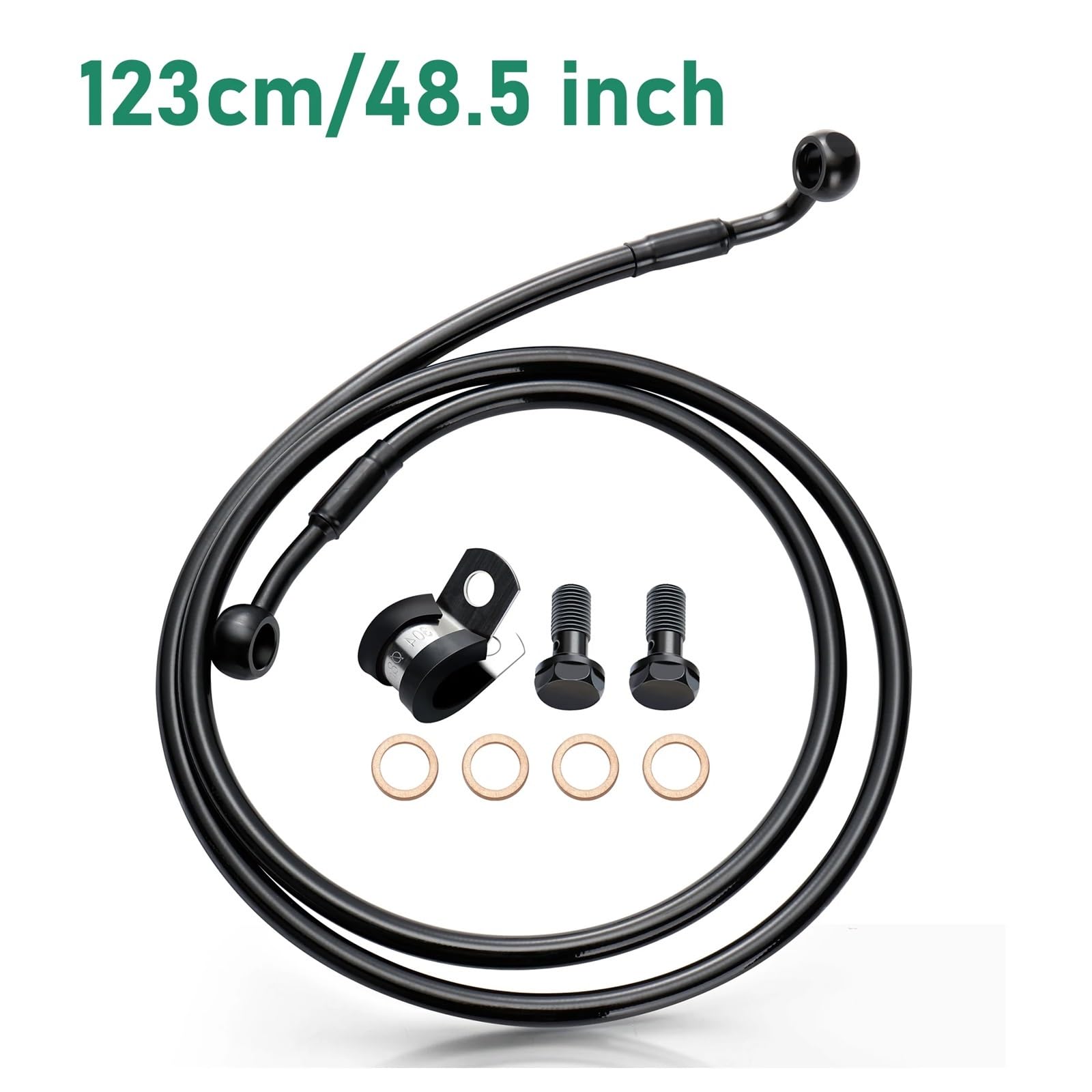 Zestaw naprawczy linek hamulcowych Do Sportster XL Softail bez ABS Przewody hamulcowe oplocie stali nierdzewnej Przewód olejowy modeli(123CM Black)