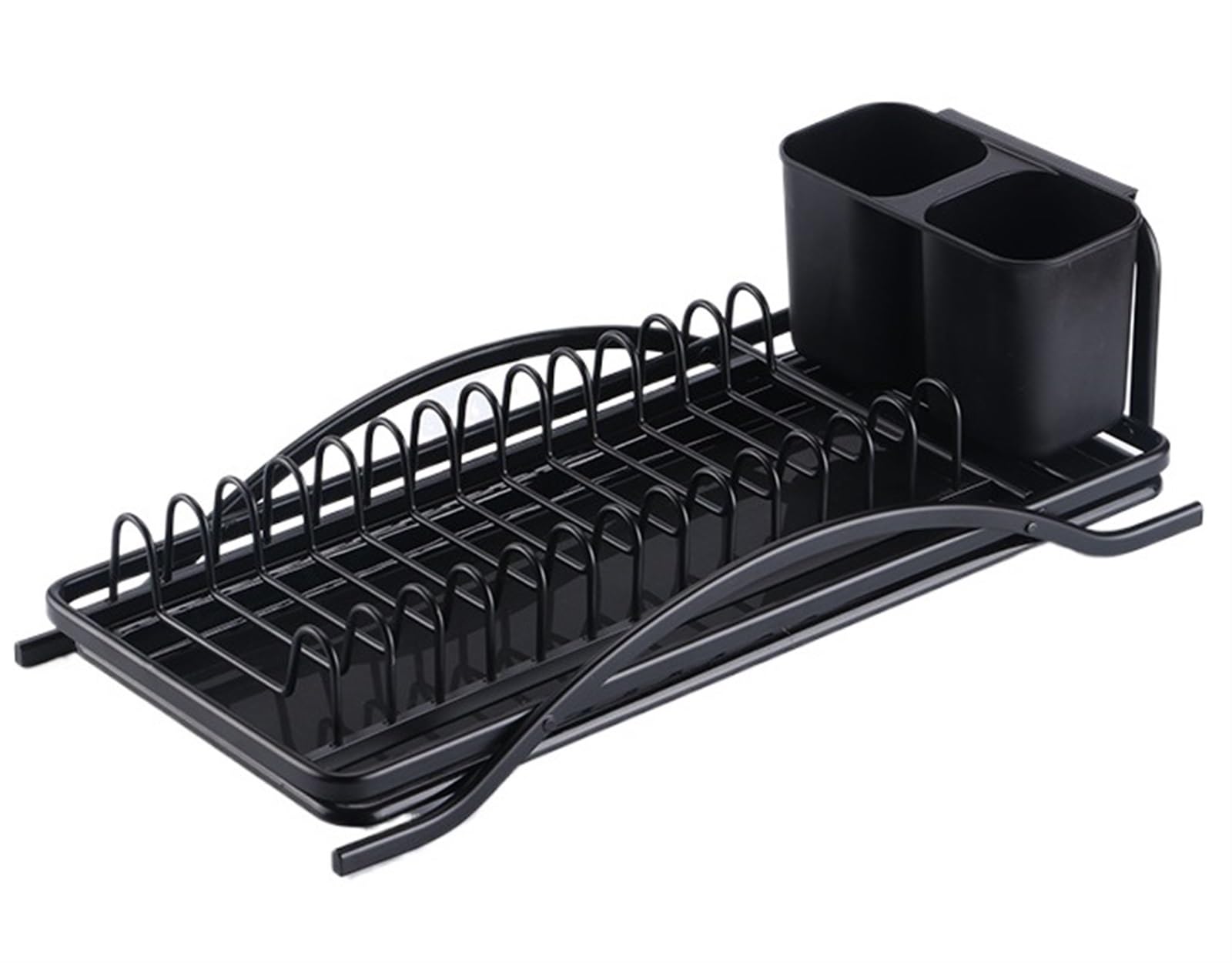 AVkgwrtb Dish Drying Rack, Dish Rack Drainer For Kitchen Counter Organizer Utensils Holder Multicolor(Black)