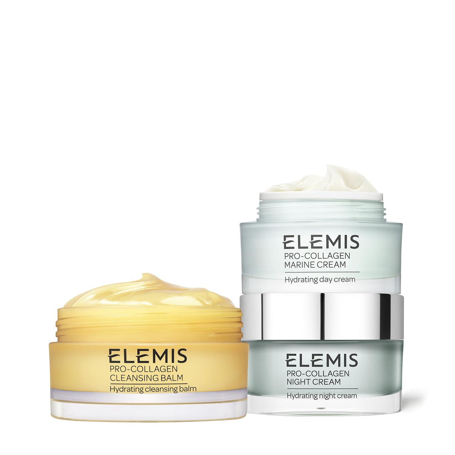 ELEMISPro-Collagen Icons Collection, 3 Pack – Cleansing Balm, Marine Cream & Night Cream – Daily Hydrating Skincare to Soften & Deep Cleanse, Anti-Aging Moisturizer for All Skin Types