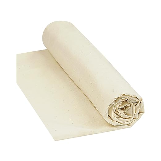 HOTGODEN Light Weight 100% Cotton Muslin Fabric: 63 inch x 2,5,10 Yards Unbleached Muslin Linen Fabric Material for Sewing Material Apparel Cloth