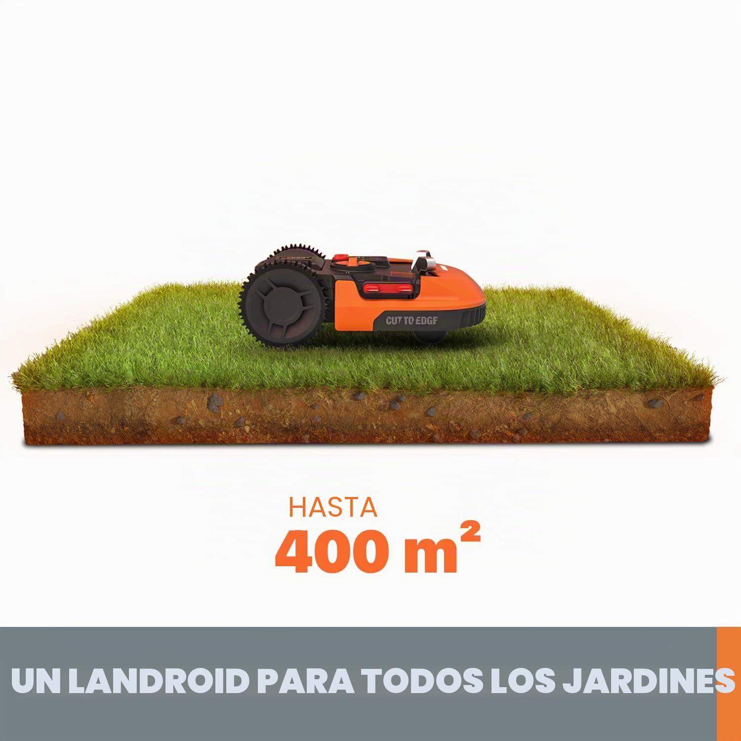 WORX Landroid S WR184E Robot cortacésped para jardines de hasta 400 m2 – 35% de inclinación – con conexión WiFi y plataforma de corte flotante – Control por aplicación – Programación multizona –