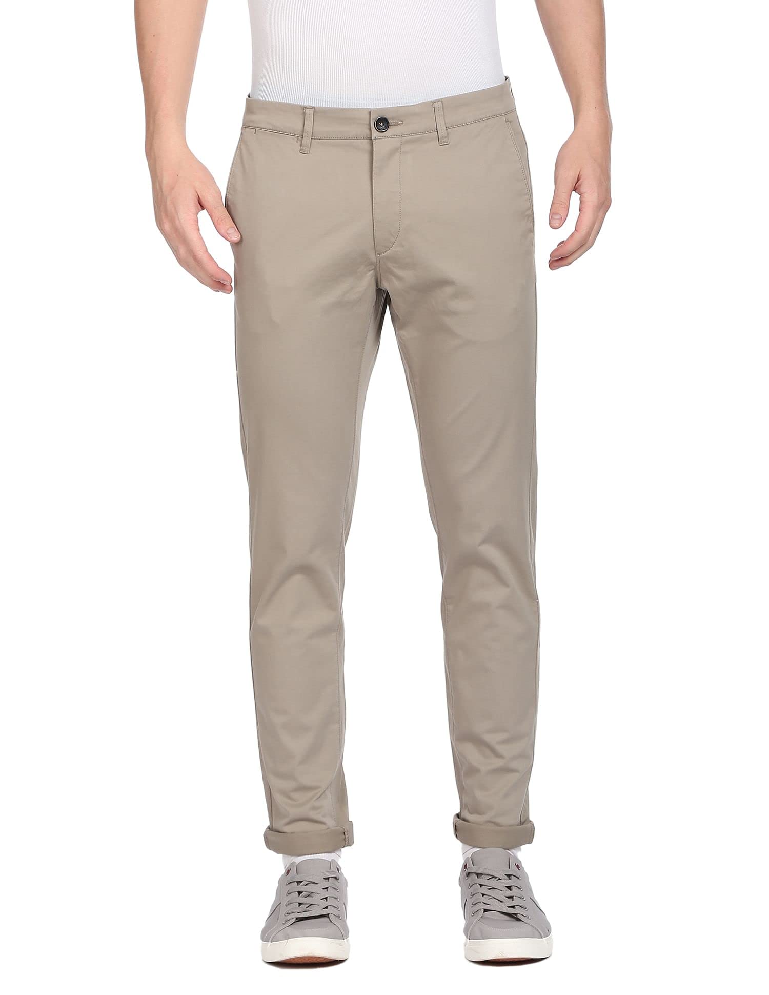 u.s. polo assn. Men's Mid Rise Denver Slim Fit Casual Trouser (USTRO0518D_Lt. Olive_32)-picture-16