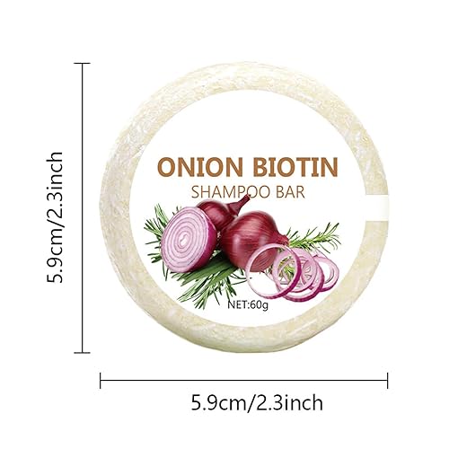 Miniatura 9 de Onion Biotin - Barra de champú con romero para cabello, barra de champú natural para hombres y mujeres (1 unidad, 2.12 oz)