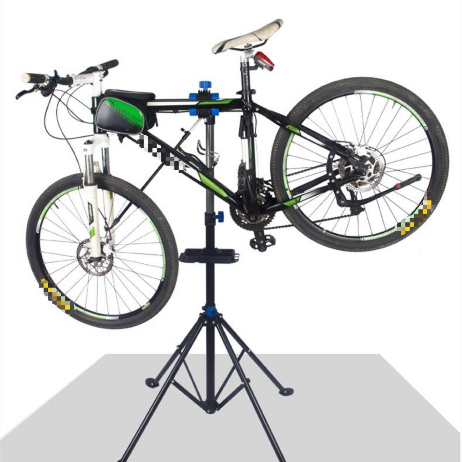 Cavalletto Riparazione Bicicletta Supporto Manutenzione Officina Cavalletto Esposizione Fermo Telaio Ferro Regolabile con Morsetto E Vassoio Attrezzi