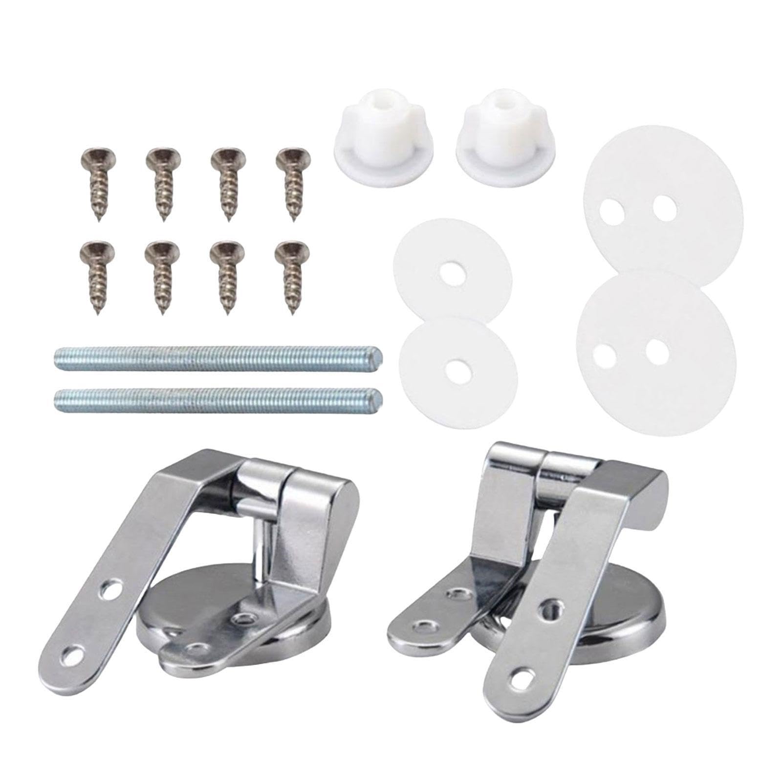 TWISAXC Installation Universal Toilet Top Cover Lid Seat Fixings Accessory Kit Stylish Upgrade for Commode Universal Toilet Seats Hinges with Fitting Screws