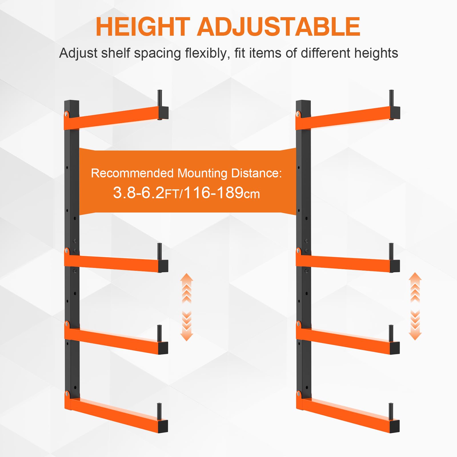 Housolution 4-stufiges Holzlagerregal – 4Pack hält bis zu 520 Pfund,mit verstellbaren Armen, robustes Metallregal 32"/83 cm Holzlagerregal Wandmontage für Garage,Holzwerkstatt, Innen- und Außenbereich