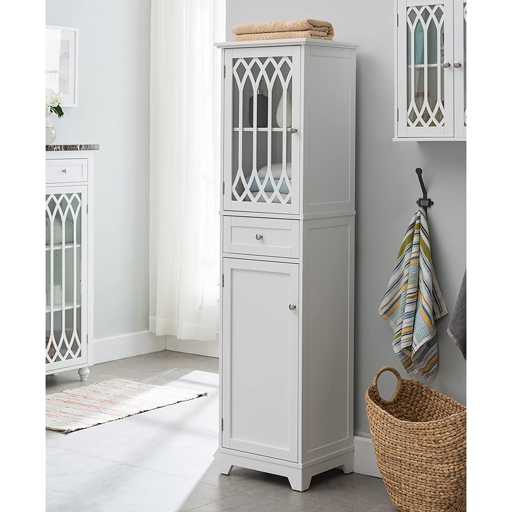 in Room Furniture Designs Transitional Solid Wood Bathroom Cabinet in White