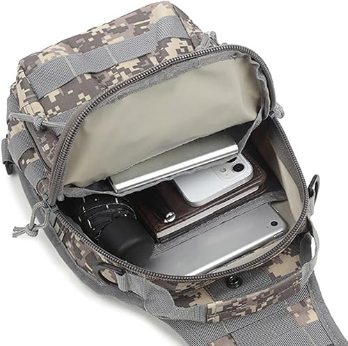 Miniatura 4 de NuCamper Mochila táctica para hombre, mochila de hombro militar Rover, bolsa de asalto Molle, bolsa de pecho para senderismo, viajes, Pythons Grain