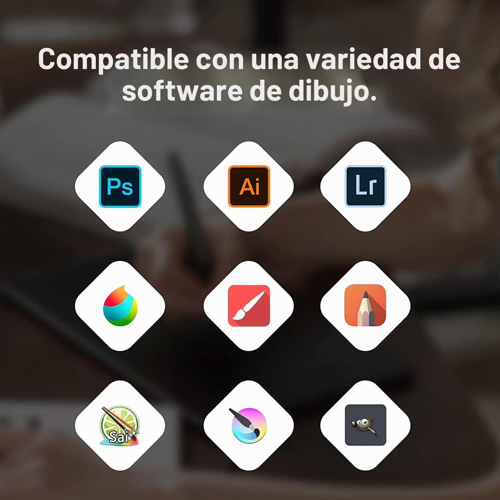 HUION H640P Tableta Gráfica con 8192 Niveles de Sensibilidad a la Presión con Lápiz Óptico Sin Pilas y 6 Teclas de Función Personalizables