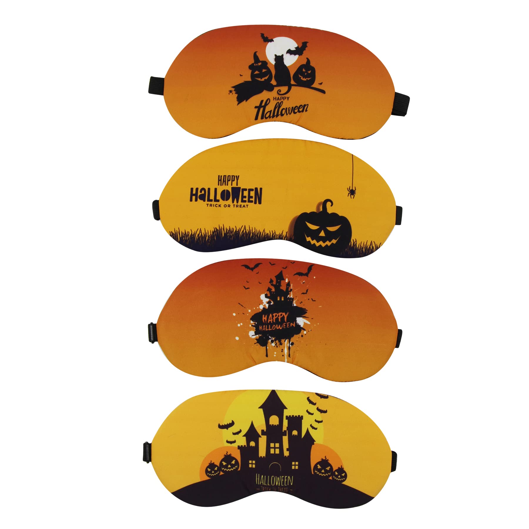 RARITYUSRARITYUS 4 PCS Sleep Mask Eye Mask Skull Print Soft Eyeshade Blindfold with Adjustable Strap for Sleeping Travel Work Naps Blocks Light