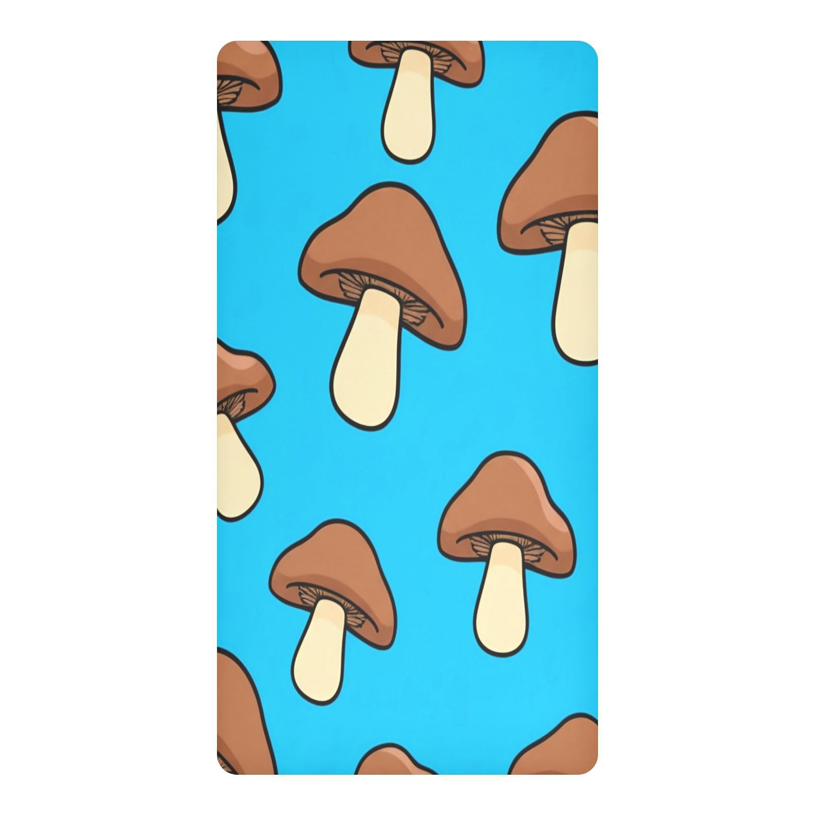 JiangGgen Cartoon Brown Mushrooms Baby Crib Sheet Soft Breathable Playard Sheet-S